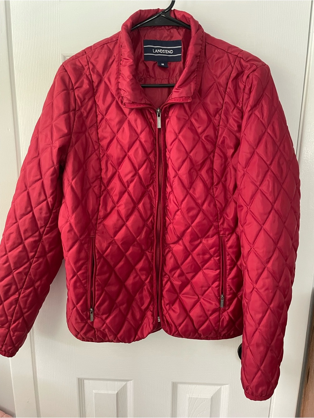 Lands' End Quilted Zip-Up Puffer Jacket - Red